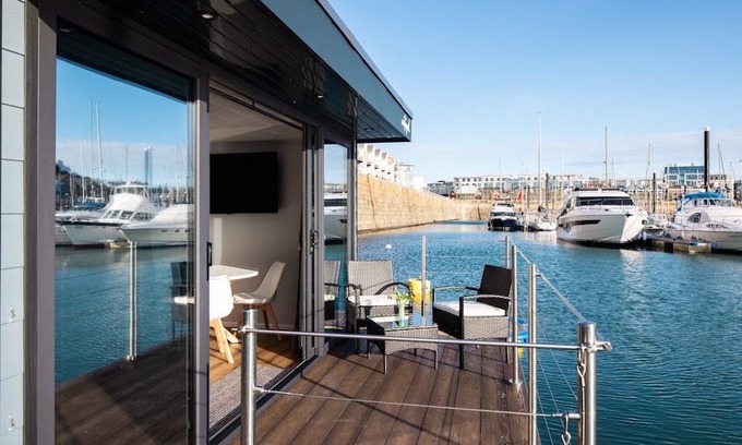 St. Helier Boat Rental | The Shells floating luxury apartments in St Helier Marina - a unique experience!