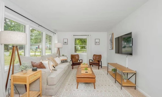 Shelbyville House | Spacious 4-bedroom house on Gun Lake with private hot tub.