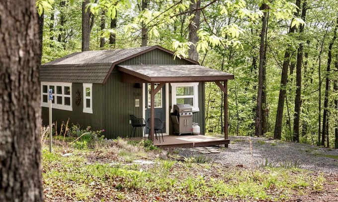 Great Cacapon Cabin | Modern Tiny Cabin with Game Room & Fire Pit in West Virginia