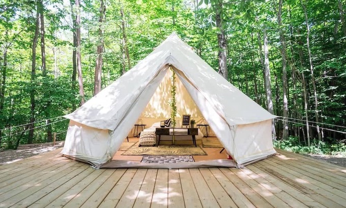 Miller Lake House | "The Palm" Unique Glamping Tent near Tobermory